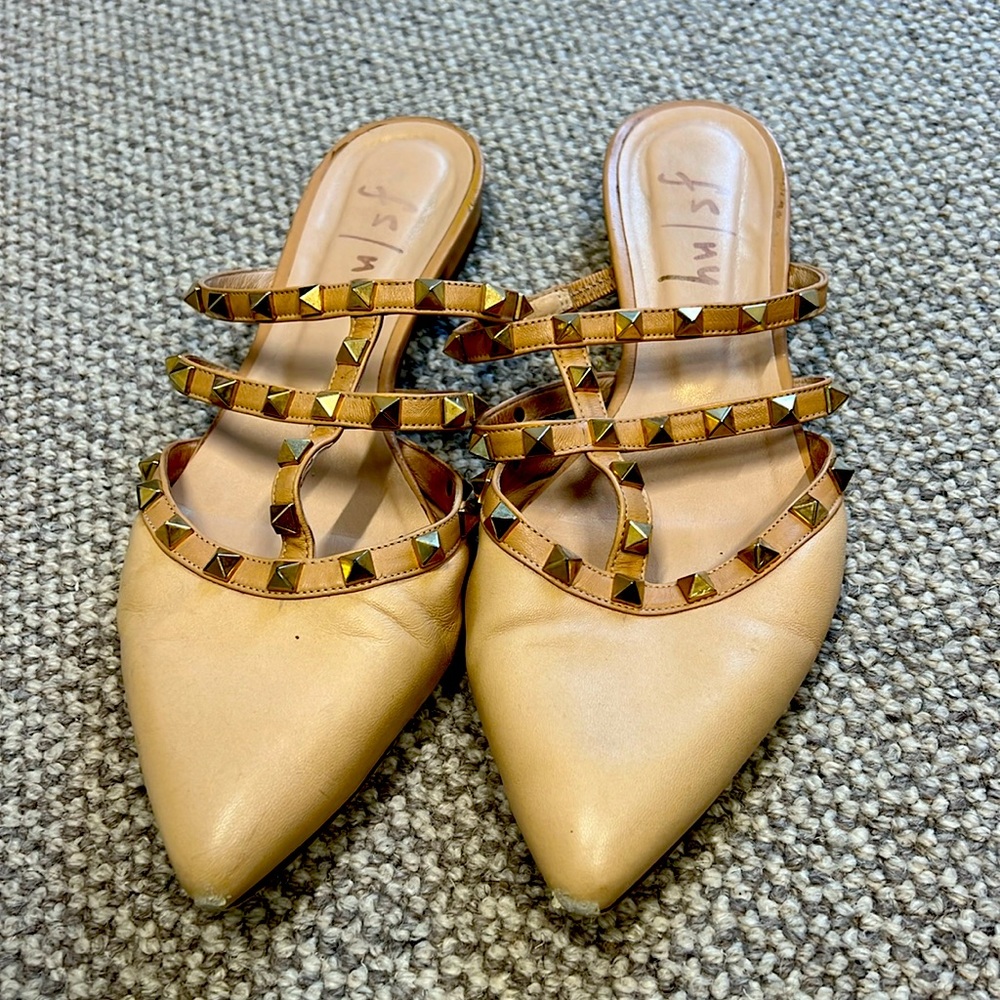 Davina French Sole slides. Beige.